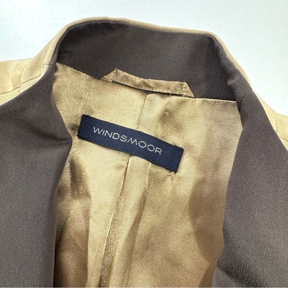 VTG Windsmoor Women’s Sz 6 100% Silk Tan/ Brown Light Weight Jacket Beaded Front - Picture 9 of 14
